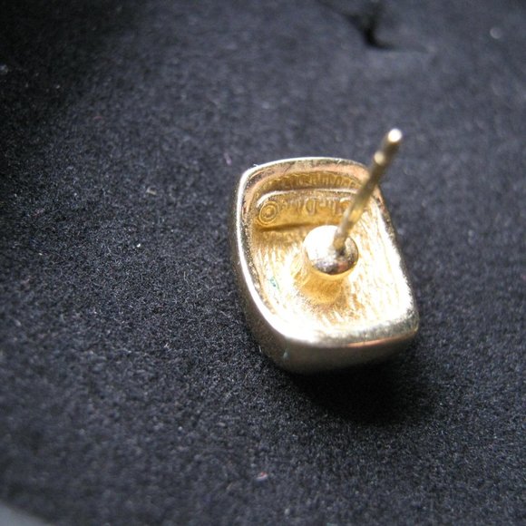 Vintage Christian Dior Gold Blue Lapis Earrings - Picture 6 of 7